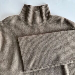 French Connection Womens Medium Mocha Flossy Viola High Neck Sweater Bell Sleeve